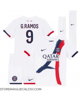 Paris Saint-Germain Goncalo Ramos #9 Maglia Gara Trasferta Repliche 2024-25 Bambino